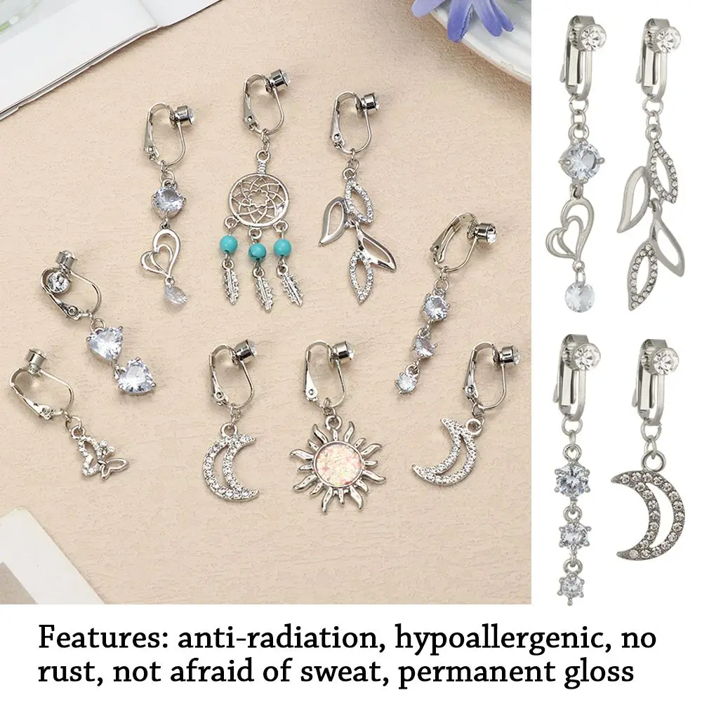 نجمة القلب حلقات السرة الأنف الدائري فو هيئة ثقب المجوهرات وهمية البطن ثقب السرة كليب على حلقات زر البطن