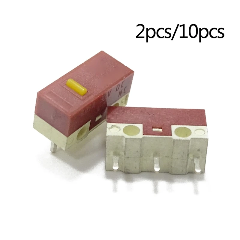 F3KE 2/10 Chiếc HUANO Ban Đầu Chuột Micro Switch 3 Chân 30M Lần Bấm Chuột Micro Nút Tắt Tiếng Microswitch bộ Chấm Bi Màu Vàng