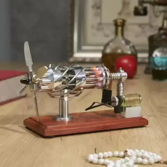 Swashplate 16-cylinder aircraft engine model 8-cylinder thermodynamically powered miniature steam engine