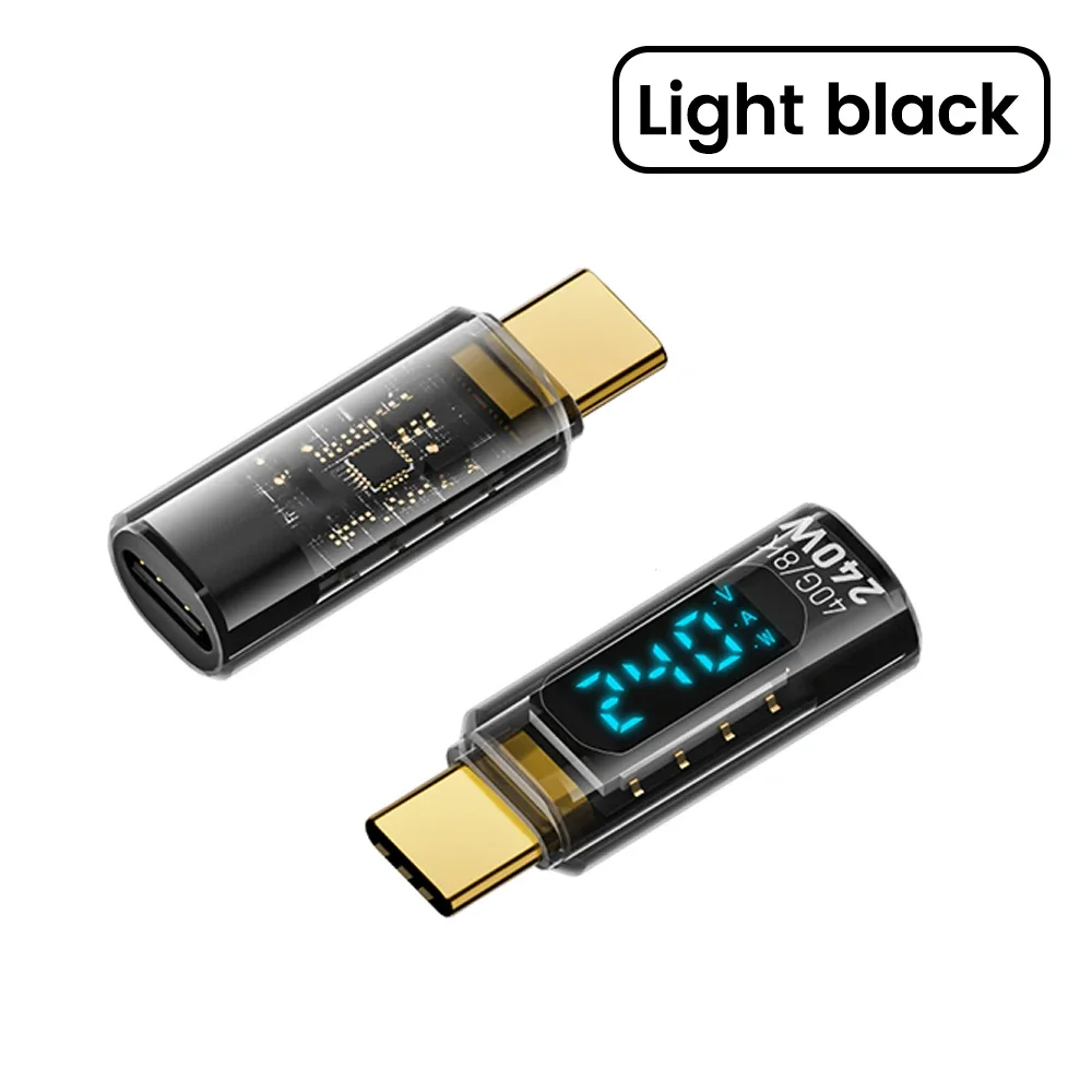 Cable USB 4 Tipo C a C de 240W 5A OTG con Pantalla Digital, Transmisión de Video 8K para iPhone 15, Tableta Samsung, Laptop