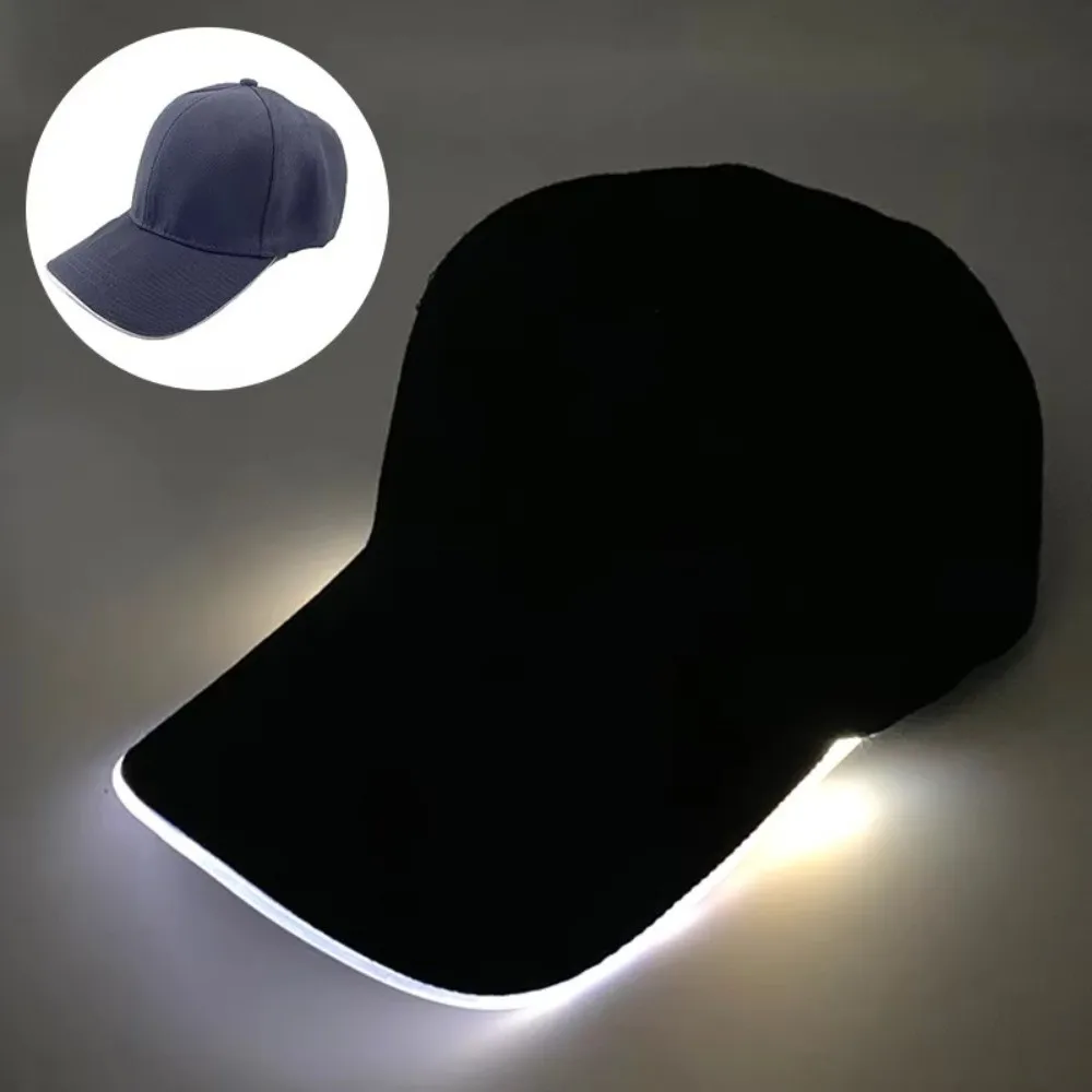 Adjustable LED Light up Baseball Hat Sun Protection Costumes Accessory Glowing Light Cap Three Gears Flashing Glow Hat