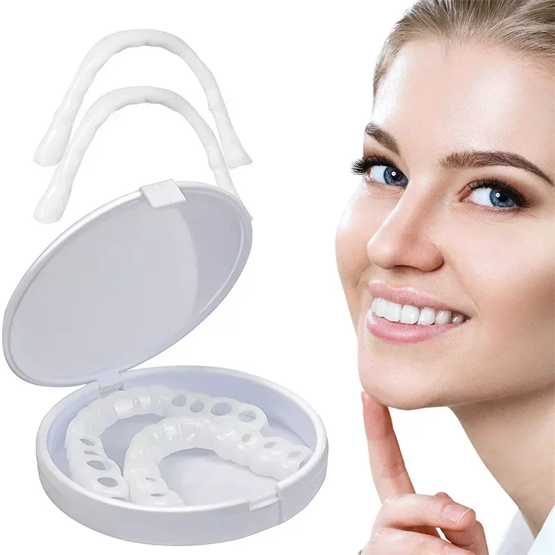 20sets False Tooth Cover Perfect Fit Teeth Whitening Snap On Silicone Teeth Dentaduras Flexibles Beauty Tool Cosmetic New
