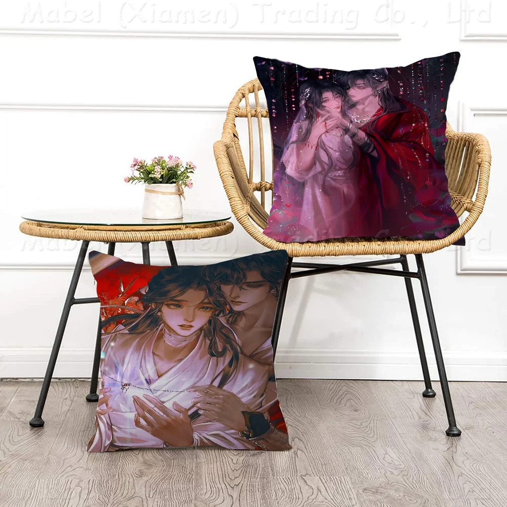 

Heaven Official's Blessing Xie Lian Hua Cheng Pillow Covers Cartoon Sofa Decorative Home Double-sided Printing Cushion Cover