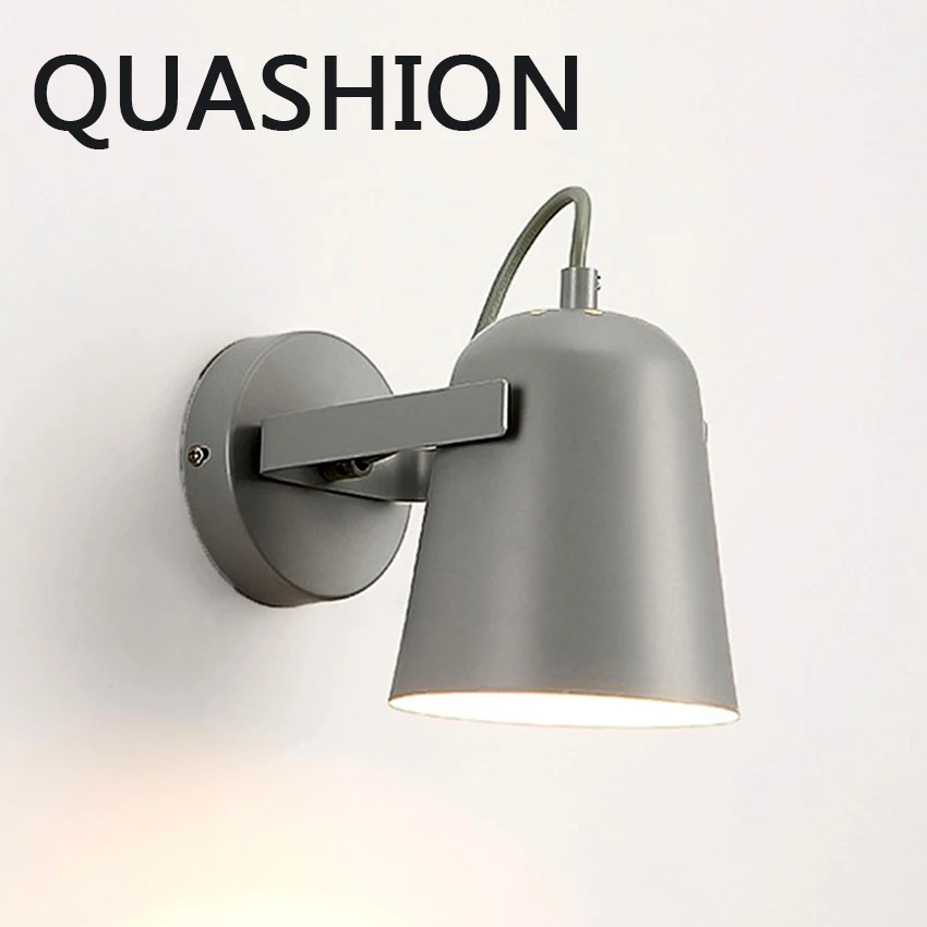 LED Wall Lamp Nordic Macaron Colorful Bedside Lamps Indoor Aisle Stair Background Adjustable Lighting Sconces Home Decors Lights