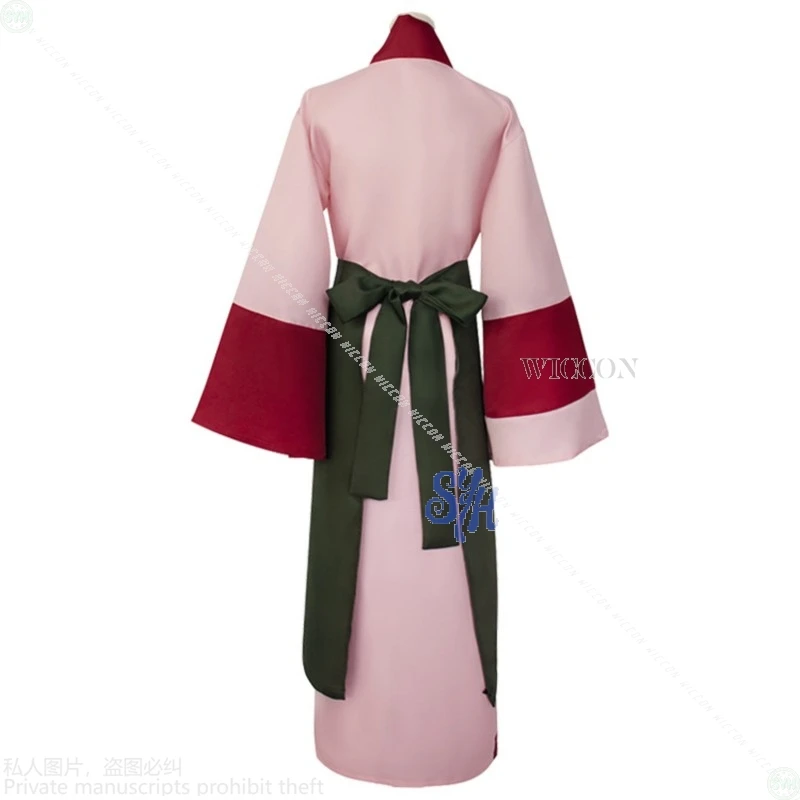Anime Movie Sango Cosplay Costume Japanese Retro Kimono Long Dress Cartoon Girls Uniform Wigs Halloween Christmas Party Outfit view 5