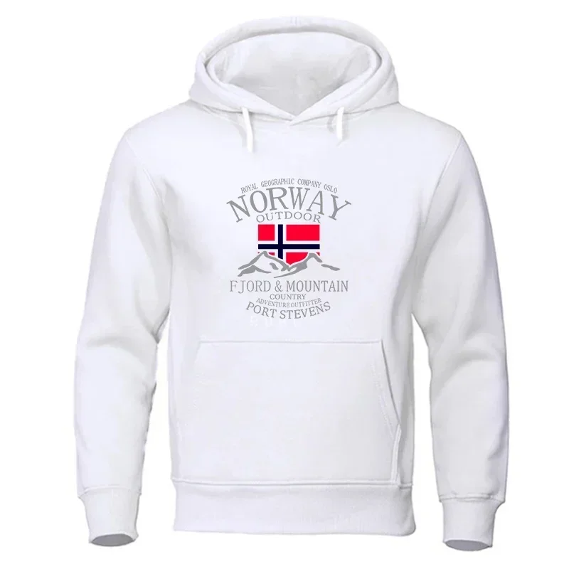 النرويج Fjord جبل هوديس للرجال الخريف الشارع الشهير هوديي فضفاض موضة عالية الجودة هودي ملابس كاجوال فضفاضة
