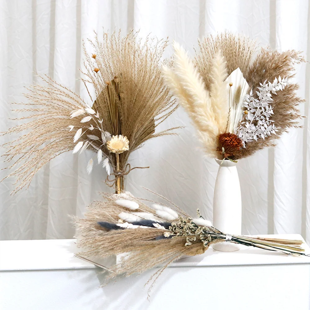 Real Natural Dried Flowers Country Home Decoration Dry Flowers Reed for Wedding Party Centerpieces Tables Scene Shoot Ornaments