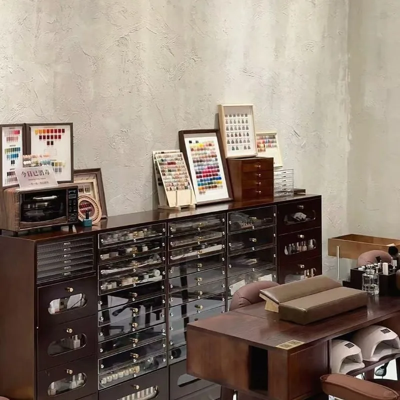 

Solid Wood Antique Manicure Counter Display Cabinet Storage Cabinet Store Storage