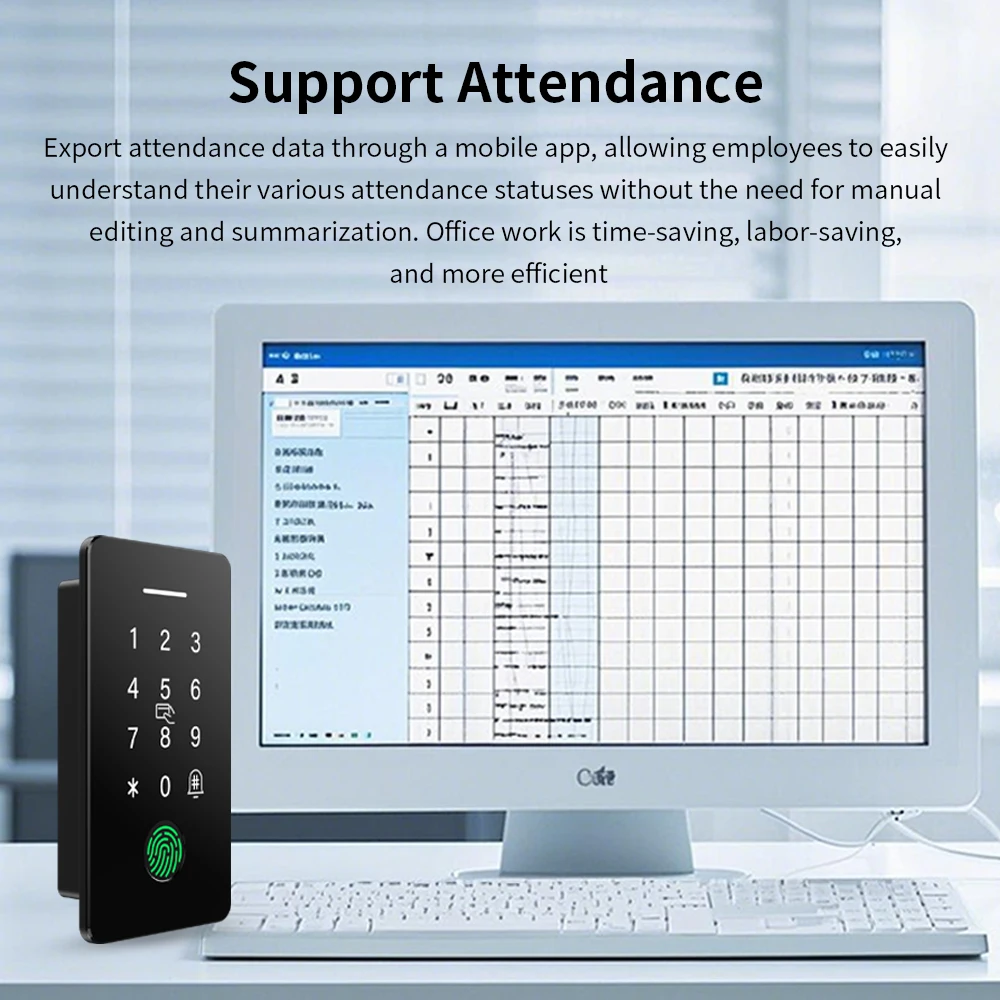 Embedded Fingerprint NFC 13.56 MHz TTLOCK APP IP67 Waterproof Access Control Kit for Office Employee Attendance System