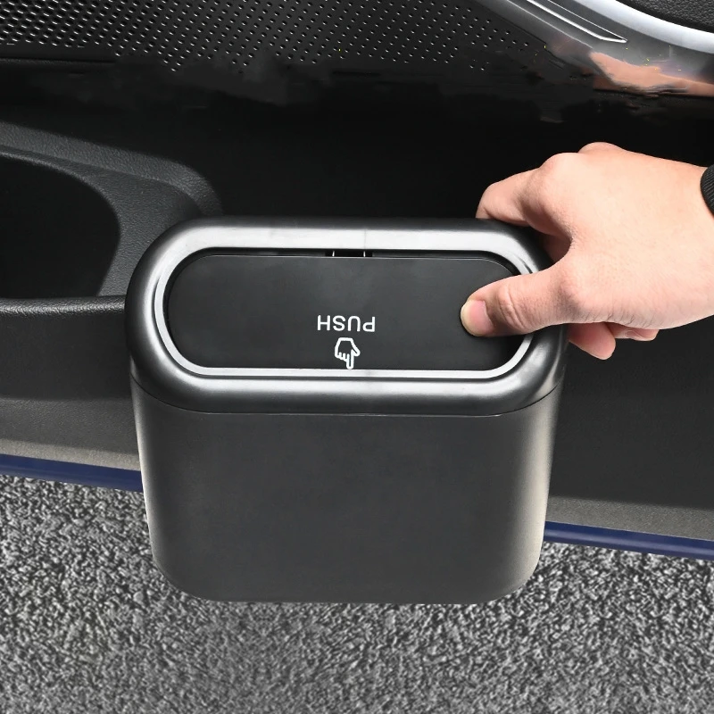 

Portable Car Trash Can Hanging Mini Vehicle Garbage Organization With Lid Multifunctional Automotive Garbage Storage Box