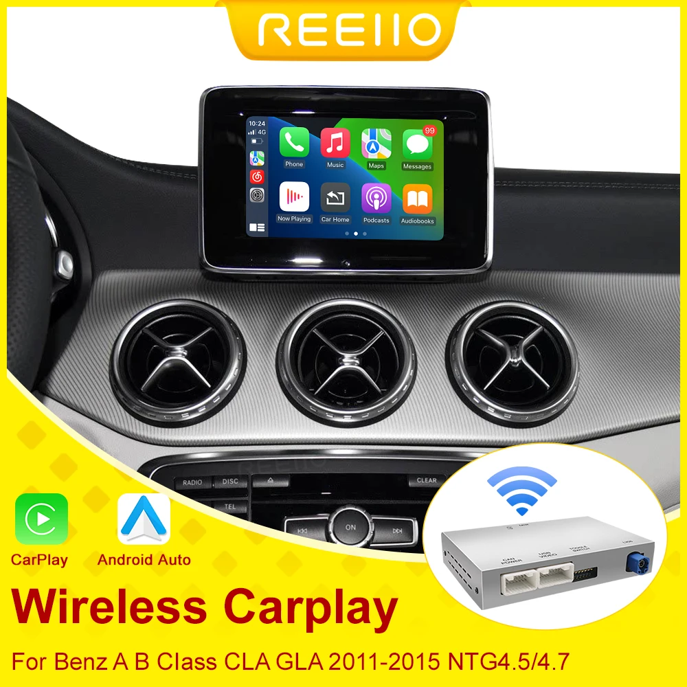 For Mercedes Benz A B C E CLA CLS GLA GLC GLK SLK ML GL NTG4.5 System Wireless CarPlay Android Auto With Mirror Link AirPlay