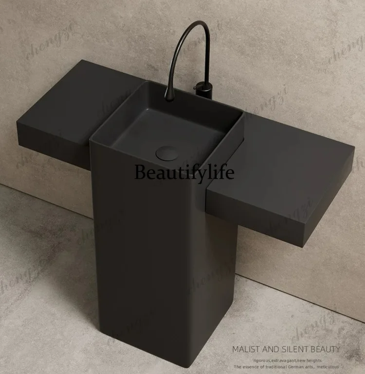 Slate wash basin column integrated wash basin, outdoor slate column basin extension countertop