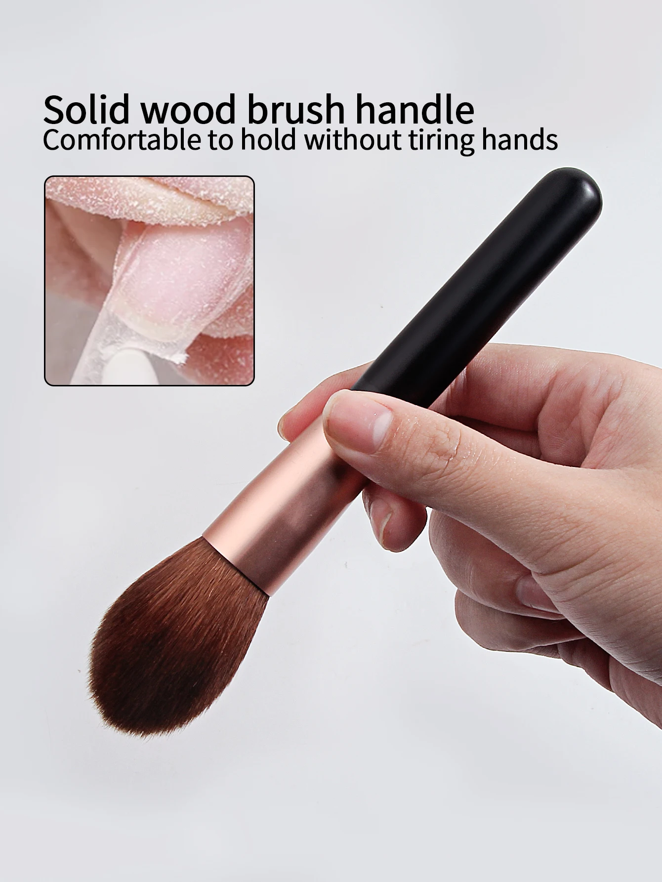 قطعة واحدة من فرشاة الأظافر الاحترافية، فرشاة غبار الأظافر، تلميع الأظافر، فرشاة تنظيف وإزالة الغبار، أداة أظافر متعددة الوظائف #5