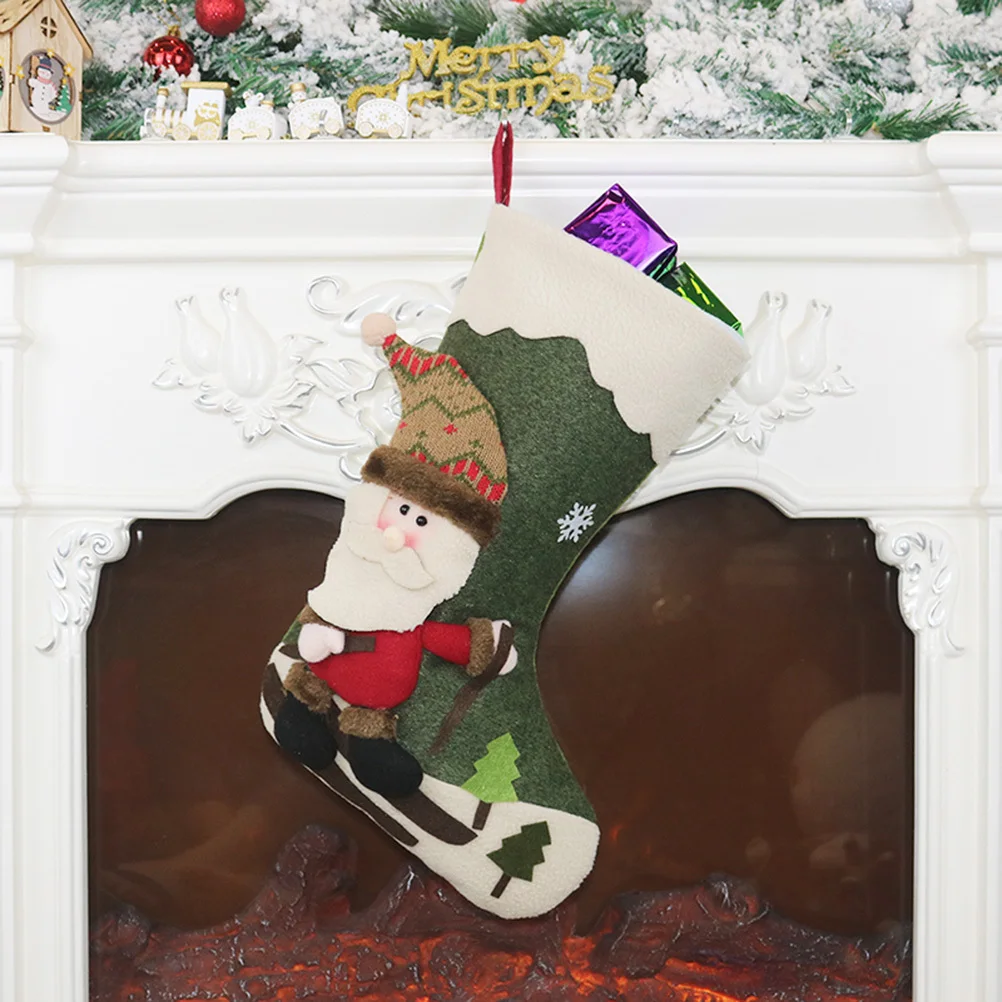 

Santa Pendant Classic Design Christmas Gift Stockings Bag Home Decoration Surprise for
