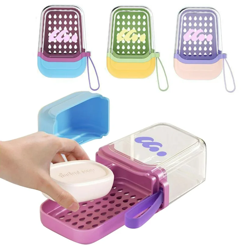 

Portable soap box waterproof for travel and business trips sealed with a lid high aesthetic value double-layer compact soap box