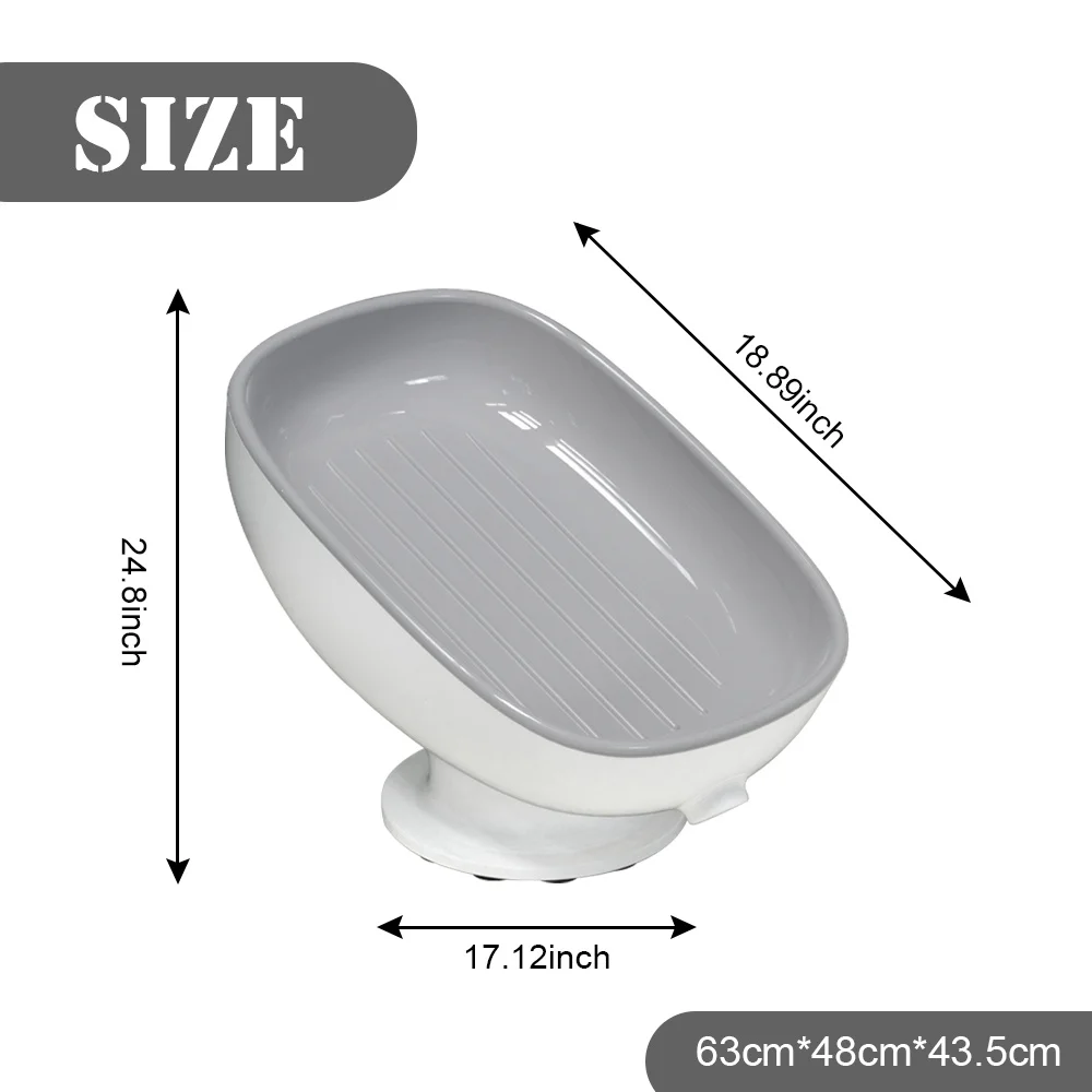 Super Suction Cup Dish Self Draining Kithcen Sponge Container Bathroom Holder Soap Box Drain