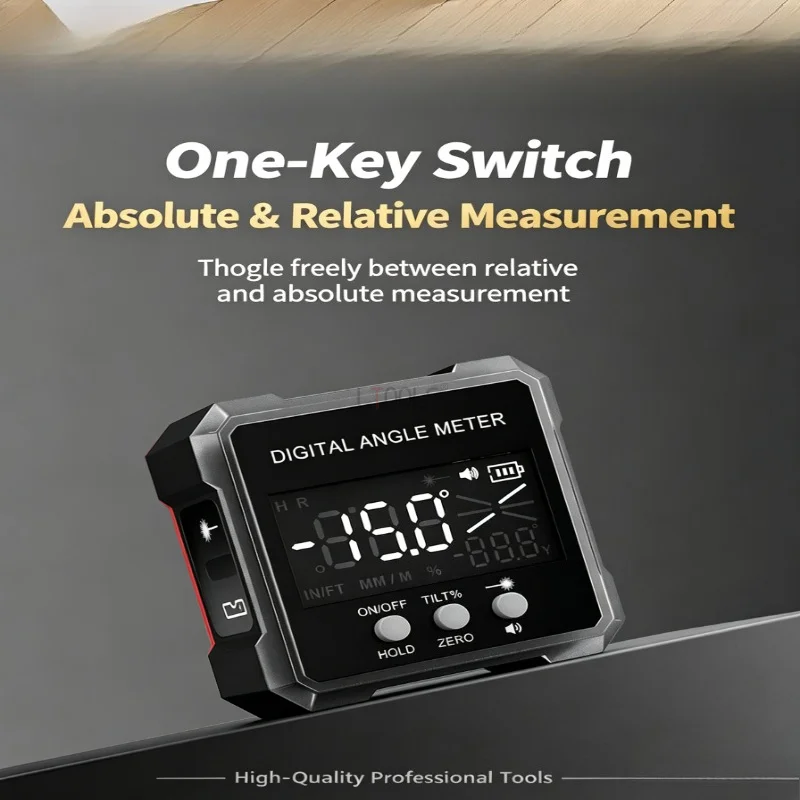 Rechargeable Dual Axis Digital Inclinometer Laser Angle Gauge Strong Magnetic Digital Level Box for Slope Angle Measuring Tool