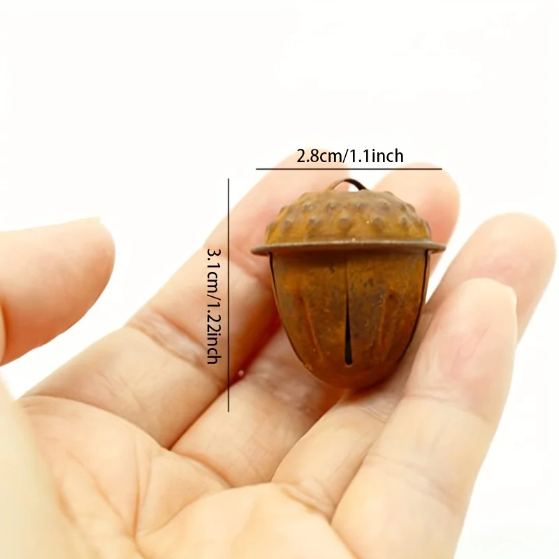 10pcs Rusty Tin Bells, Rustic Farmhouse Style, Christmas Tree Decoration
