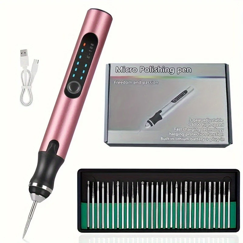 Multi Functional Glass Woodworking Carving Pen Rechargeable Carving Machine Jade Polishing Drilling Electric Grinding Machine