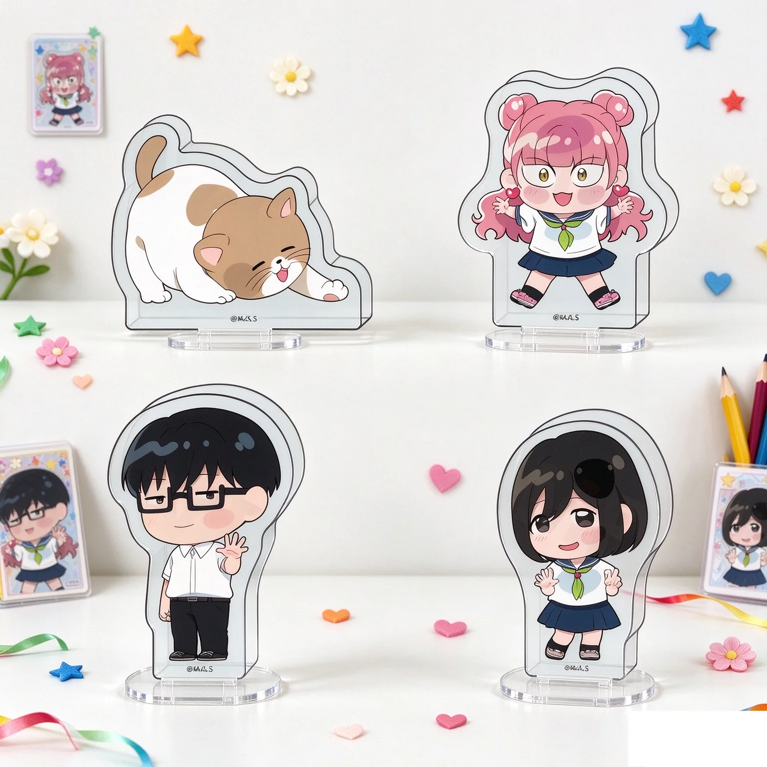 10cmAnime You And I Are Polar Opposites Acrylic Stand Model Bookshelf Decoration Lovely Products High Definition Images Keychain