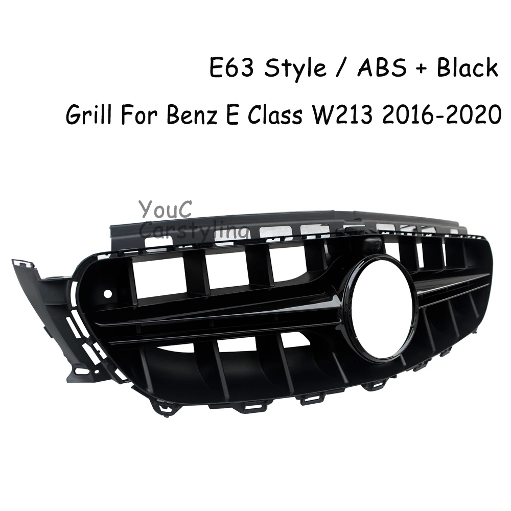 W213 E63 Style Front Grille Mesh For Mercedes E Class W238 E180 E200 E250 E300 E350 E400 2016-2020 Sedan Coupe (with camera)