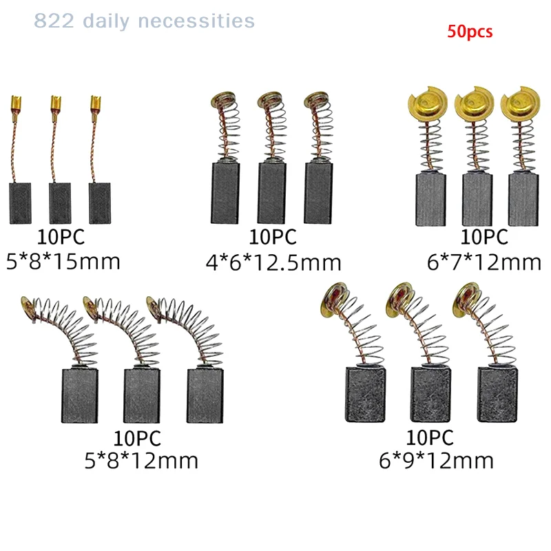 

convenient50pcs Carbon Brush Replacement Kit Fit For Drills Sanders Grinders & Motors Durable Motor Parts