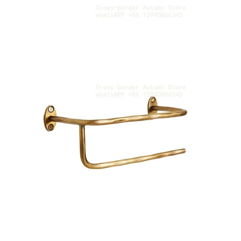Golden bathroom and toilet wall-mounted paper roll storage rack tissue holder
