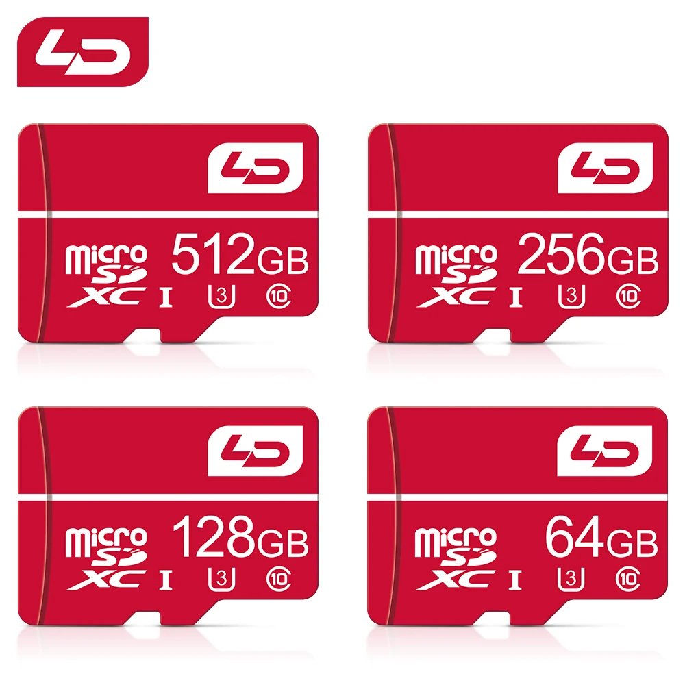 정품 LD Microsd 메모리 카드, MicroSDHC Class10 SD 카드, TF 카드, 256GB, 128GB, 64GB, 1TB, 512GB, 32GB