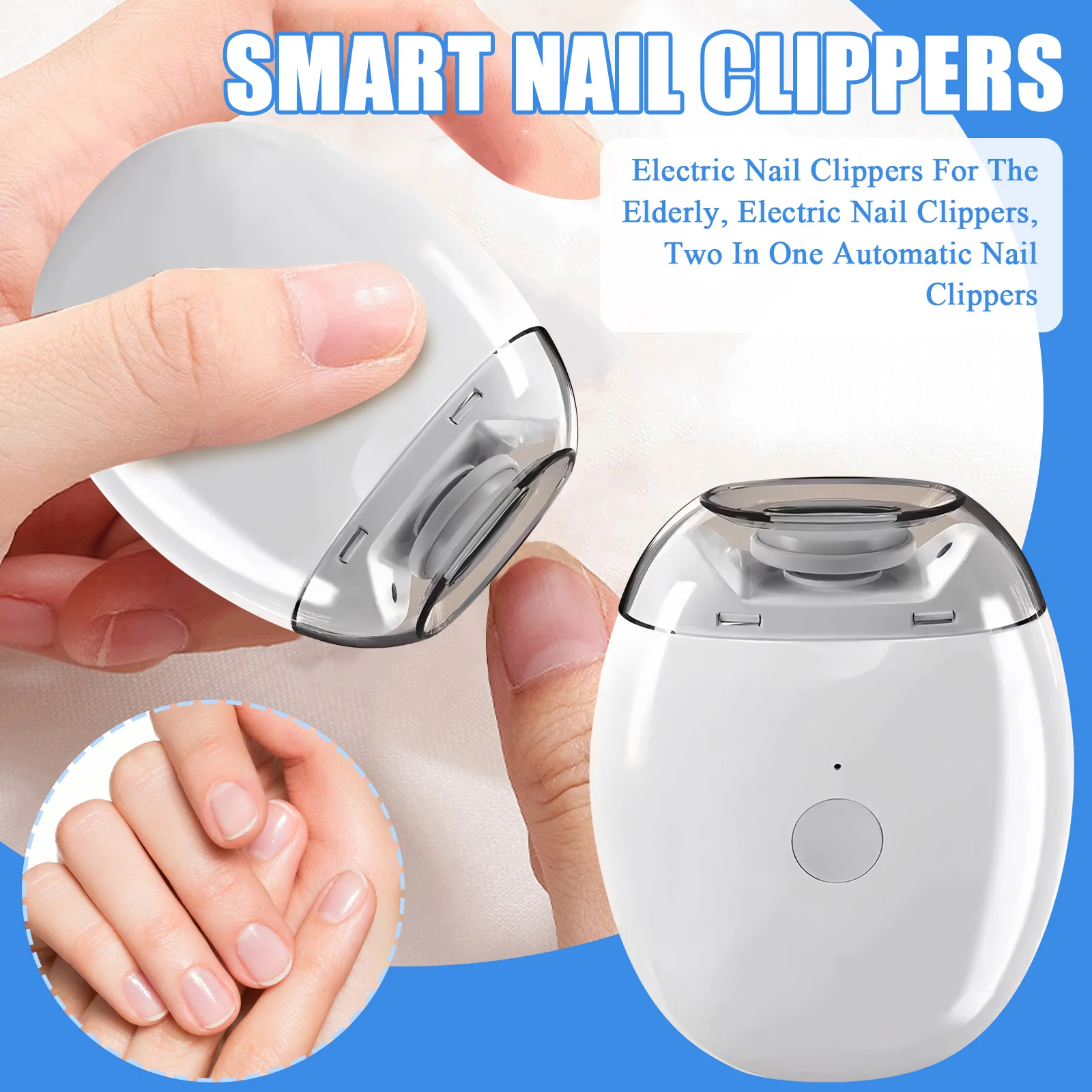 Smart Automatic Nail Clippers 2-In-1 Electric Nail Trimmer Safe Painless For Elderly Kids Nail Care Tool 2026 Trending CortaúñAs