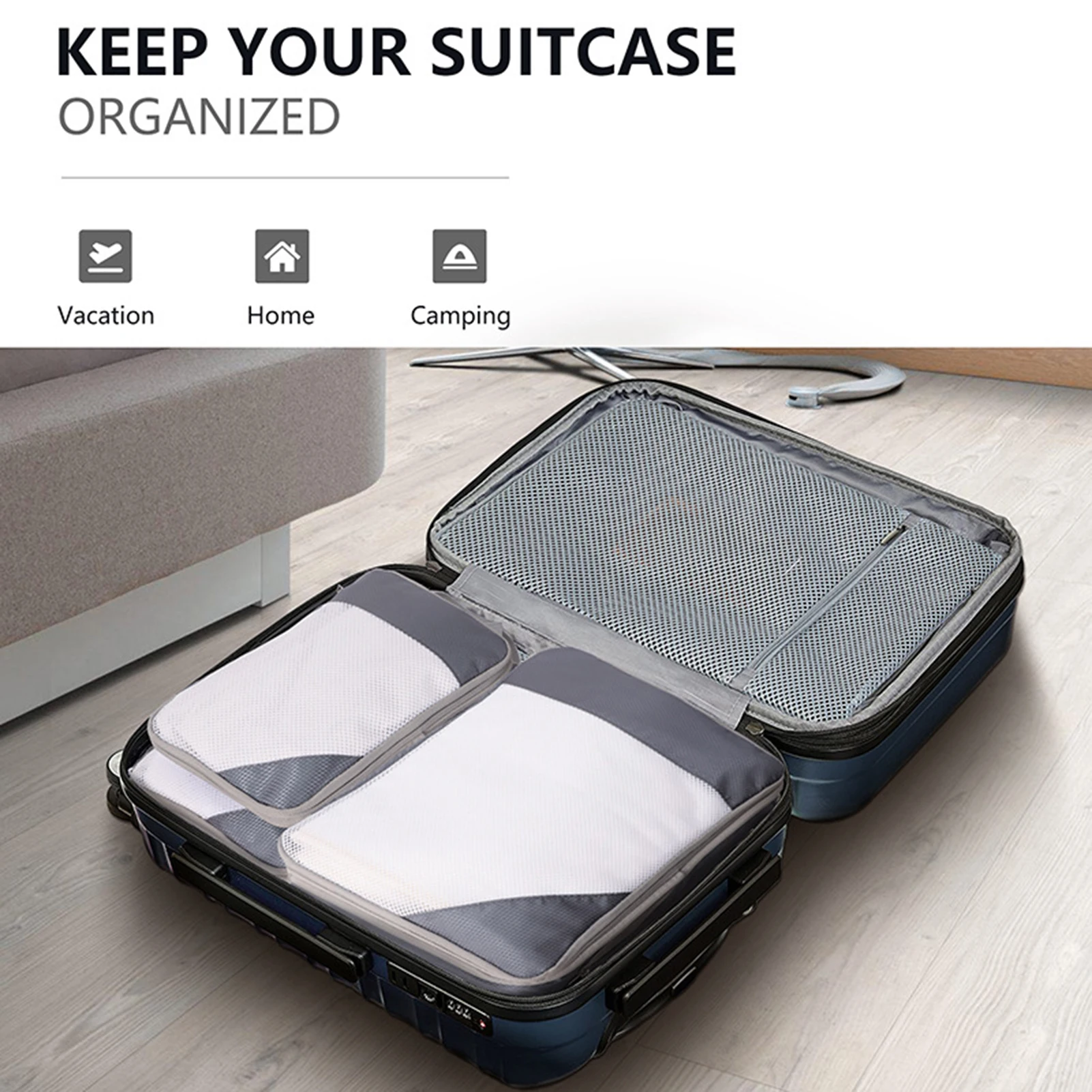 Compression Packing Cubes Bags Waterproof Clothes Storage Bags for Friend Family Neighbors Gift