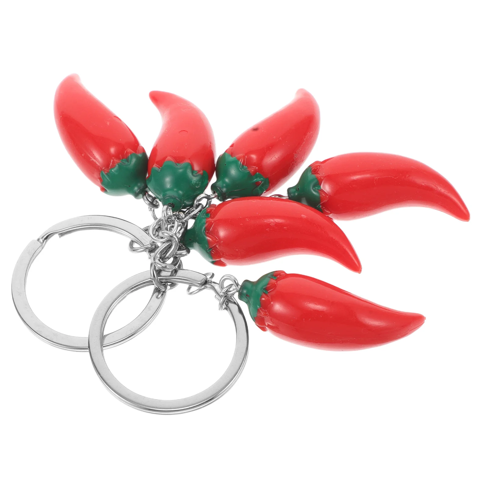 

2pcs Chili Red Resin Pepper Outdoor Camping Bag Charm Durable Zinc Alloy Bag Decoration Metal Pendant Accessories
