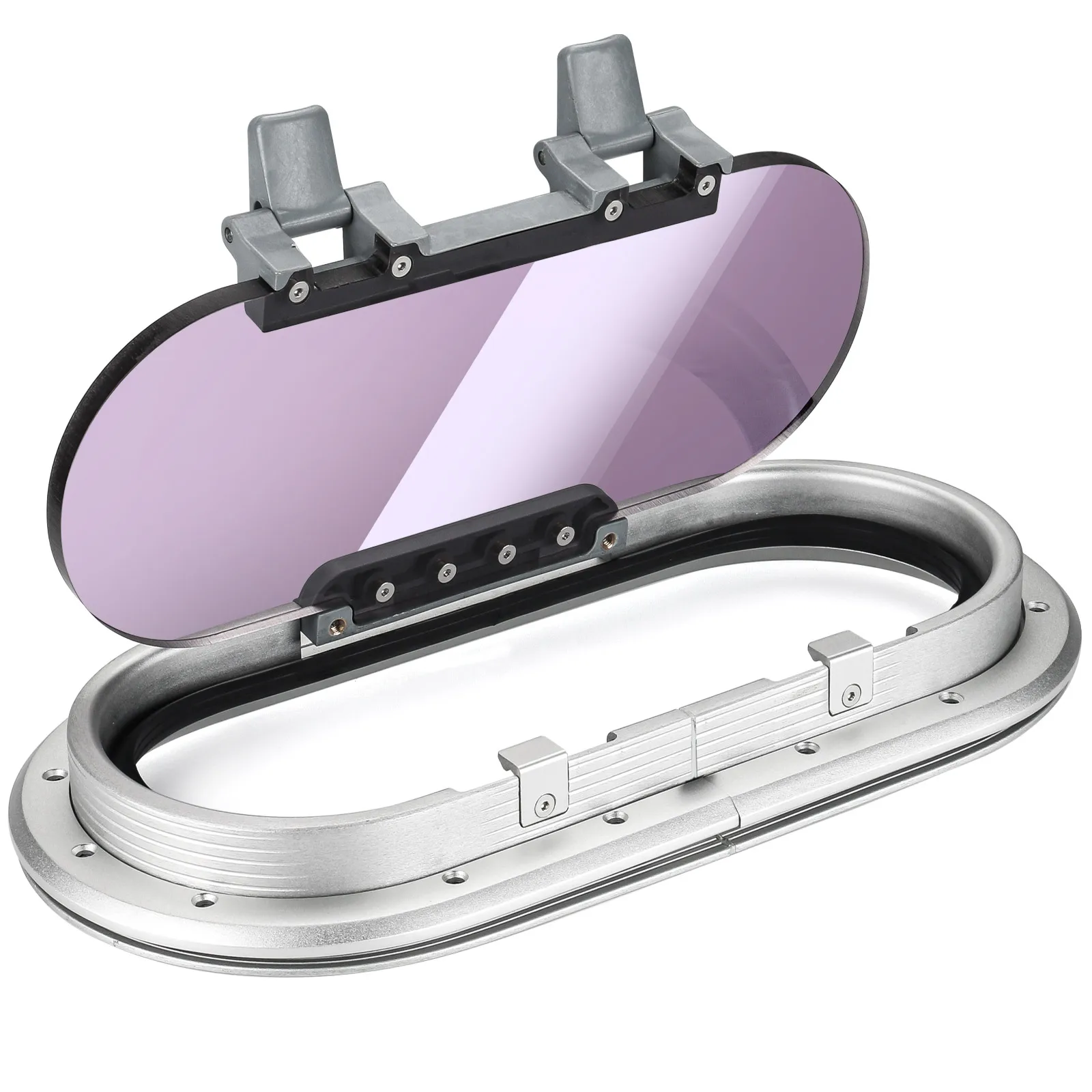 Porthole Window, Anodized Aluminum Boat Window, Marine Porthole Window with 10mm Thick Acrylic Lid, for Boat/Yacht/RV, Silver