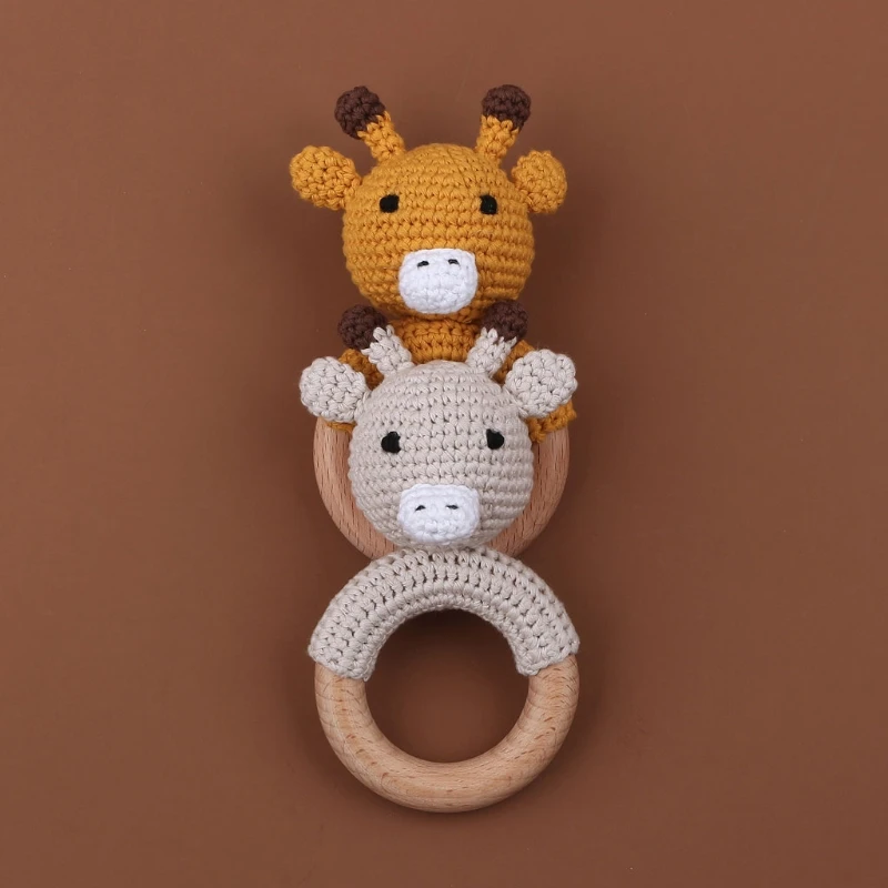 Anneau dentition en Crochet girafe, jouets en bois sûrs, Mobile, anneau berceau, produit pour enfants