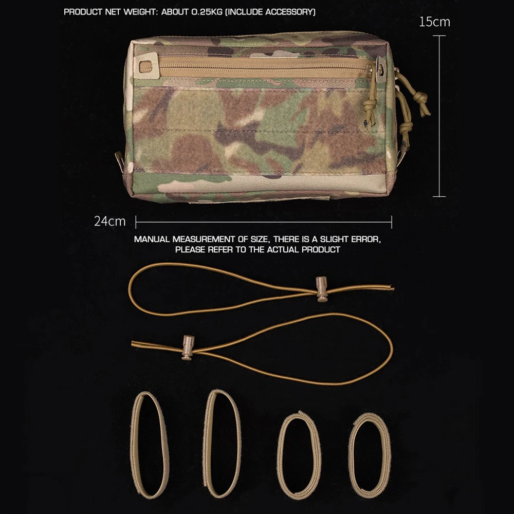 Botiquín de primeros auxilios lateral táctico Kit de transporte para el vientre de gran capacidad Riñonera de caza Airsoft Adecuado para colgar en el pecho del chaleco.