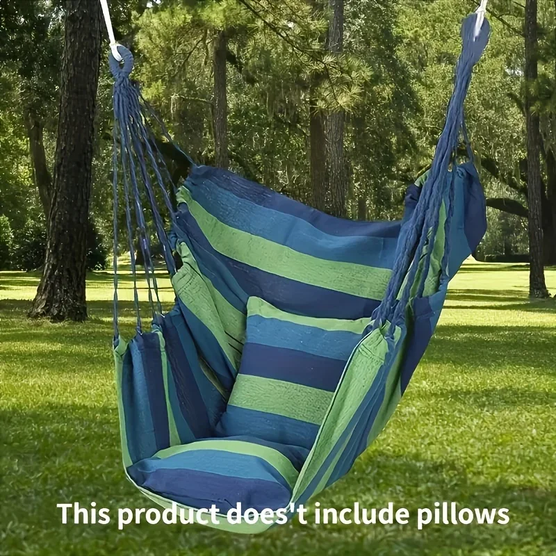 1pc Garden Leisure Furniture Hammocks,Outdoor Hammock Chair, Canvas Leisure Swing Hanging Chair, Without Pillow And Cushion,