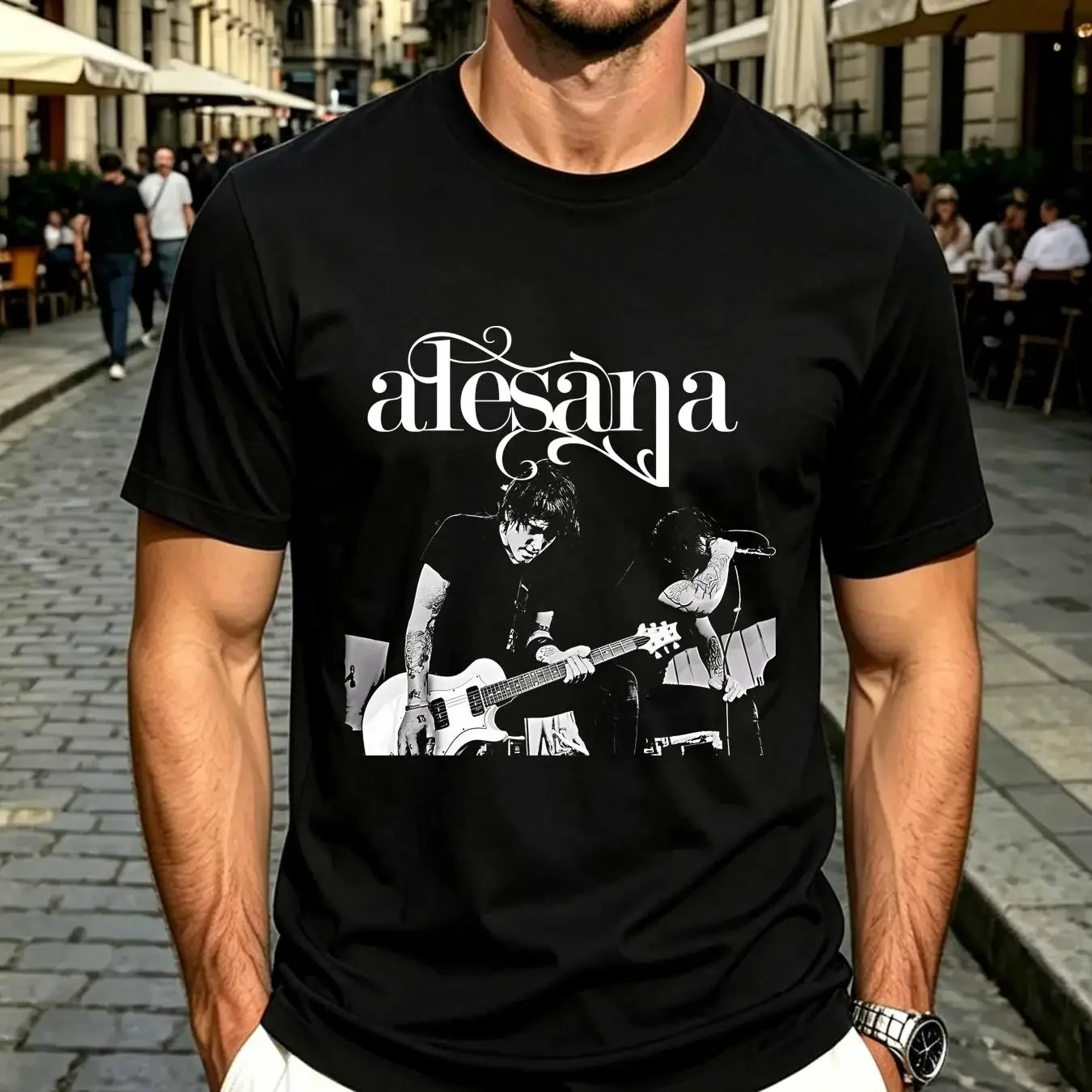 washed T Shirt NEW Rare Alesana Band Member For Fan Black Al AC1133 vintage Washed homme Slightly designer clothes Breathable