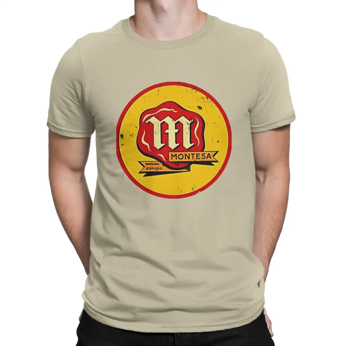 Men's T Shirt Montesa Vintage Tees Crewneck T-Shirt 100% Cotton Gift Idea Clothing