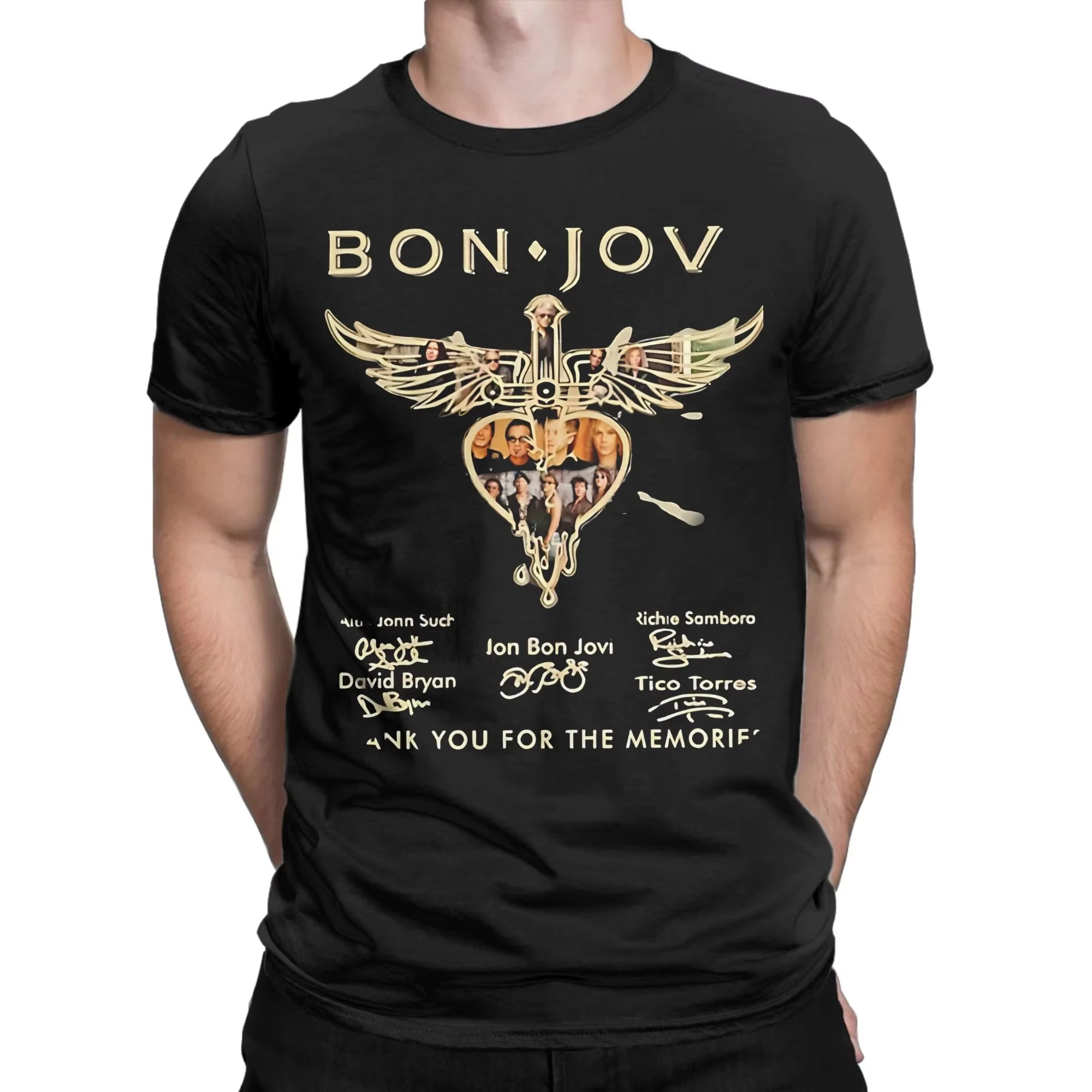 2026 Vintage Wing Heart Cross Art Printed T‑Shirt Unisex Men Classic Rock Fan‑Style Graphic Cotton Short‑Sleeve Streetwear Tee