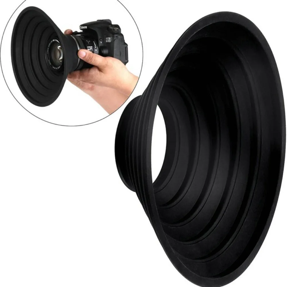 Silicone Lens Hood Anti Reflective Camera Lens Hood for Diameter 53mm~72mm,73mm~88mm Lens Foldable Reversible Lens Shade