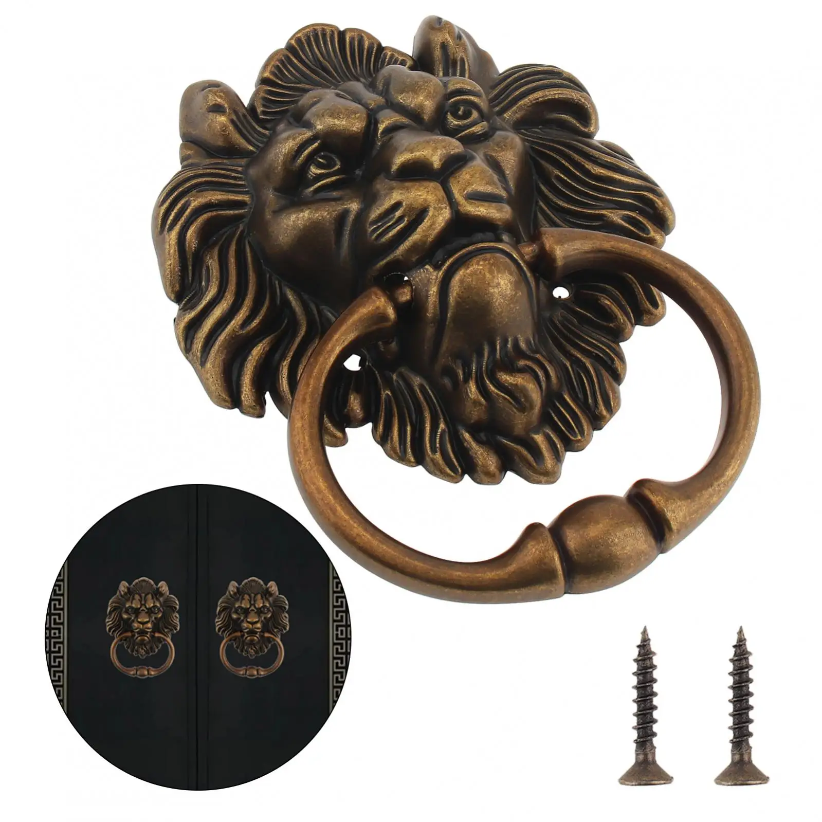 1 Piece 6 Inch Door Knocker Classical Vintage Retro Home Decor Wall Hanging Decoration Gate Handle Pull Door Ring Knocker Knobs