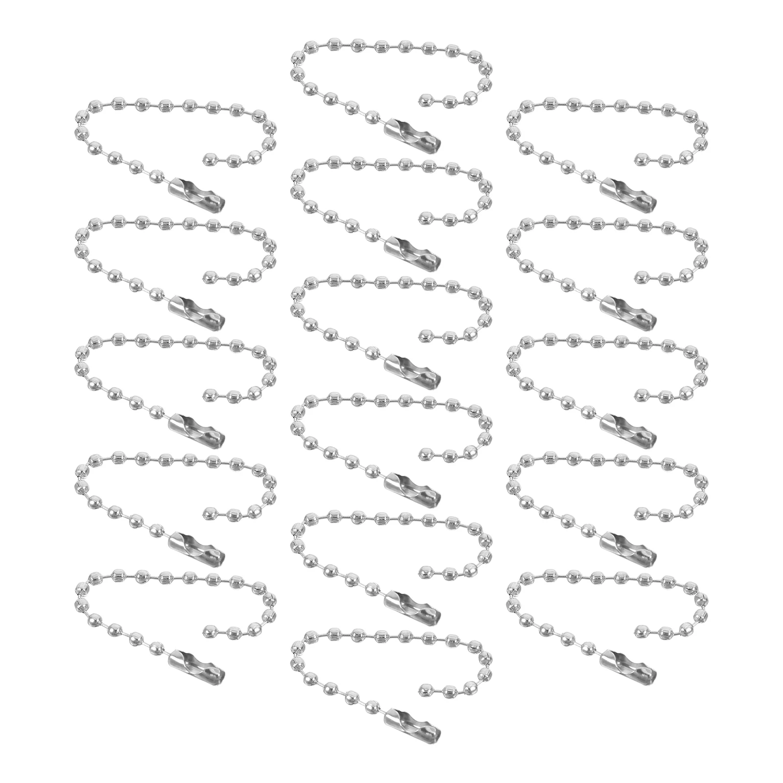 

100 Pcs Silver Bead Chain Key Making Supplies Work Tag Ball Beads Keychain Bulk for