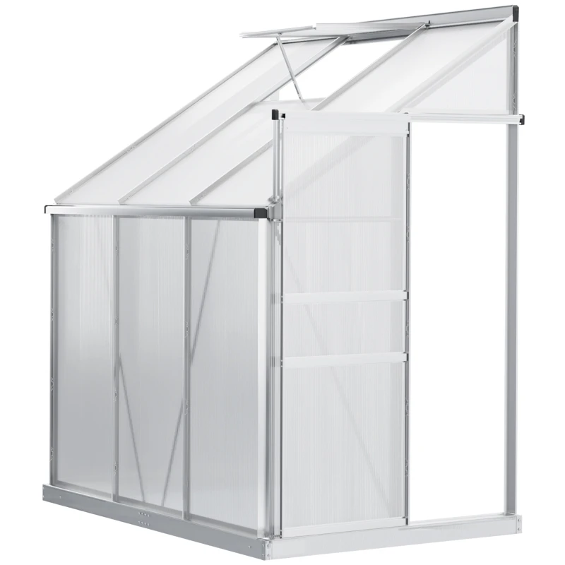 Space Saving Lean to Wall Polycarbonate Greenhouse