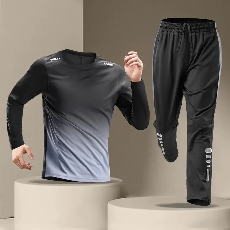 Men's Quick - Dry Cycling Set: Outdoor Long - Sleeve Top & Pants for Mountain, Road Biking, and Fitness
