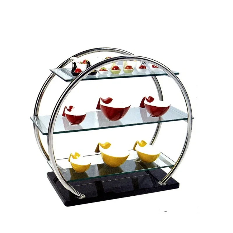 

Stainless steel buffet display stand hotel western dessert cake stand