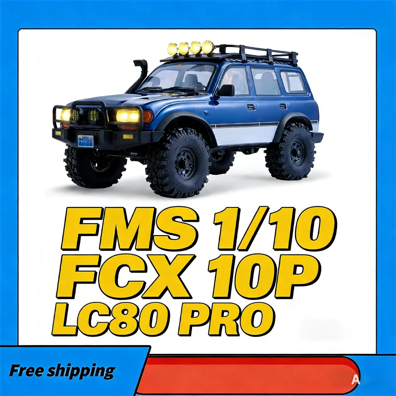 

Радиоуправляемая электрическая внедорожная модель автомобиля 2025 Fms 1/10 Fcx10p Land Cruiser Lc80 Pro V2 для бездорожья, подарок