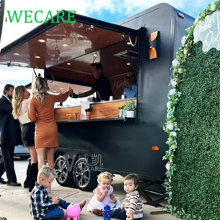 WECARE Mobile Cocktail Beer Juice Smoothie Bar Kebab Fast Food Trailer Fully Equipped Restaurant Ice Cream Coffee Truck for Sale