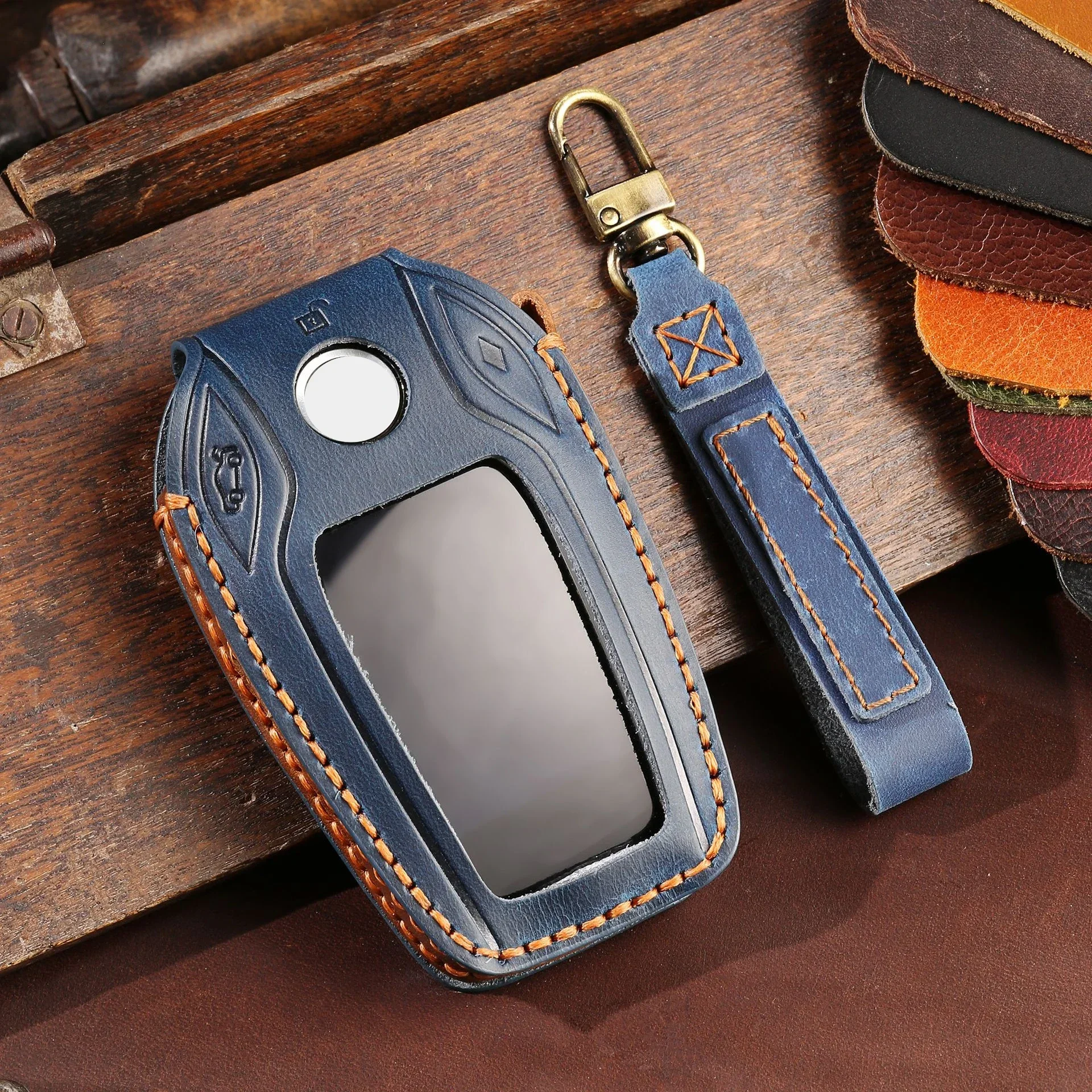 

Leather Car LED Lcd Key Case Fob Cover For BMW 5 7 Series G12 G11 G30 G32 G31 I8 I12 I15 G01 X3 G02 X4 G05 X5 G07 X7 Accessories