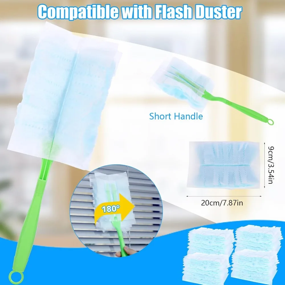 30-Pack Electrostatic Disposable Duster Refills, 180-Degree Head for Home and Office Dusting