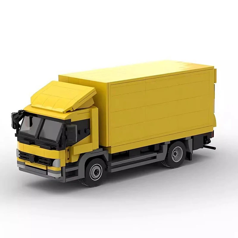 Bricklink MOC Samochód techniczny Mercedesing Transport Wagon Benzed Atego Ciężarówka Żółte Pojazdy Klocki Zabawki Prezent Świąteczny