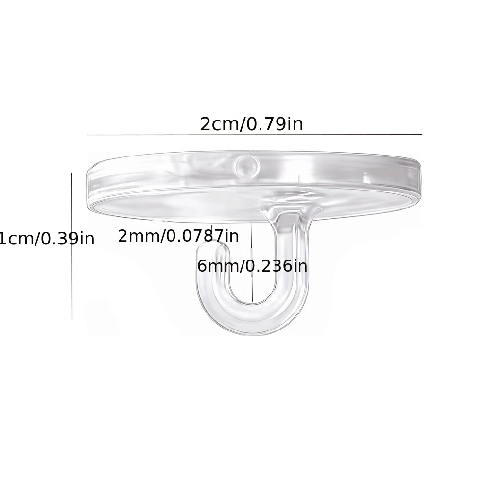 5/10pcs No-Drill Ceiling Hooks, Mini Adhesive Hooks, Transparent Invisible Hooks, Ceiling Hooks for Lanterns And Roof Lights